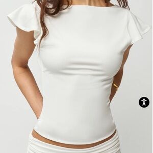 NWT Guizio Soffiano Top White - Low back and Flowy Sleeves